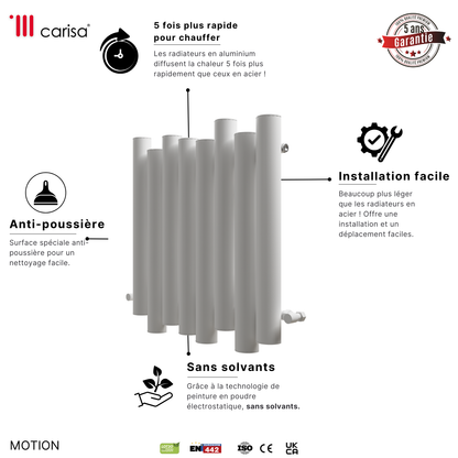 Carisa Motion Radiateur en Aluminium Horizontal Design Moderne Blanc