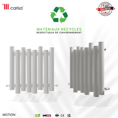 Carisa Motion Radiateur en Aluminium Horizontal Design Moderne Blanc
