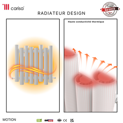 Carisa Motion Radiateur en Aluminium Horizontal Design Moderne Blanc