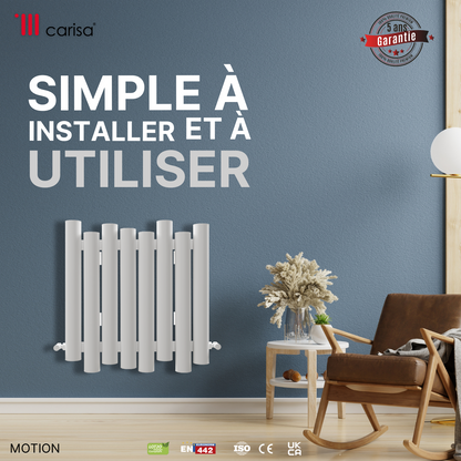 Carisa Motion Radiateur en Aluminium Horizontal Design Moderne Blanc