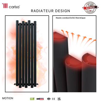 Carisa Motion Radiateur en Aluminium Horizontal Design Moderne Gris foncé