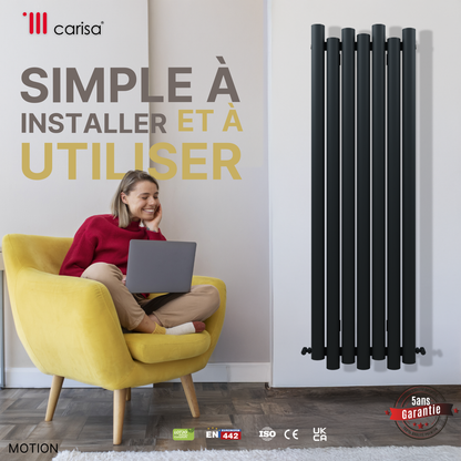 Carisa Motion Radiateur en Aluminium Horizontal Design Moderne Gris foncé