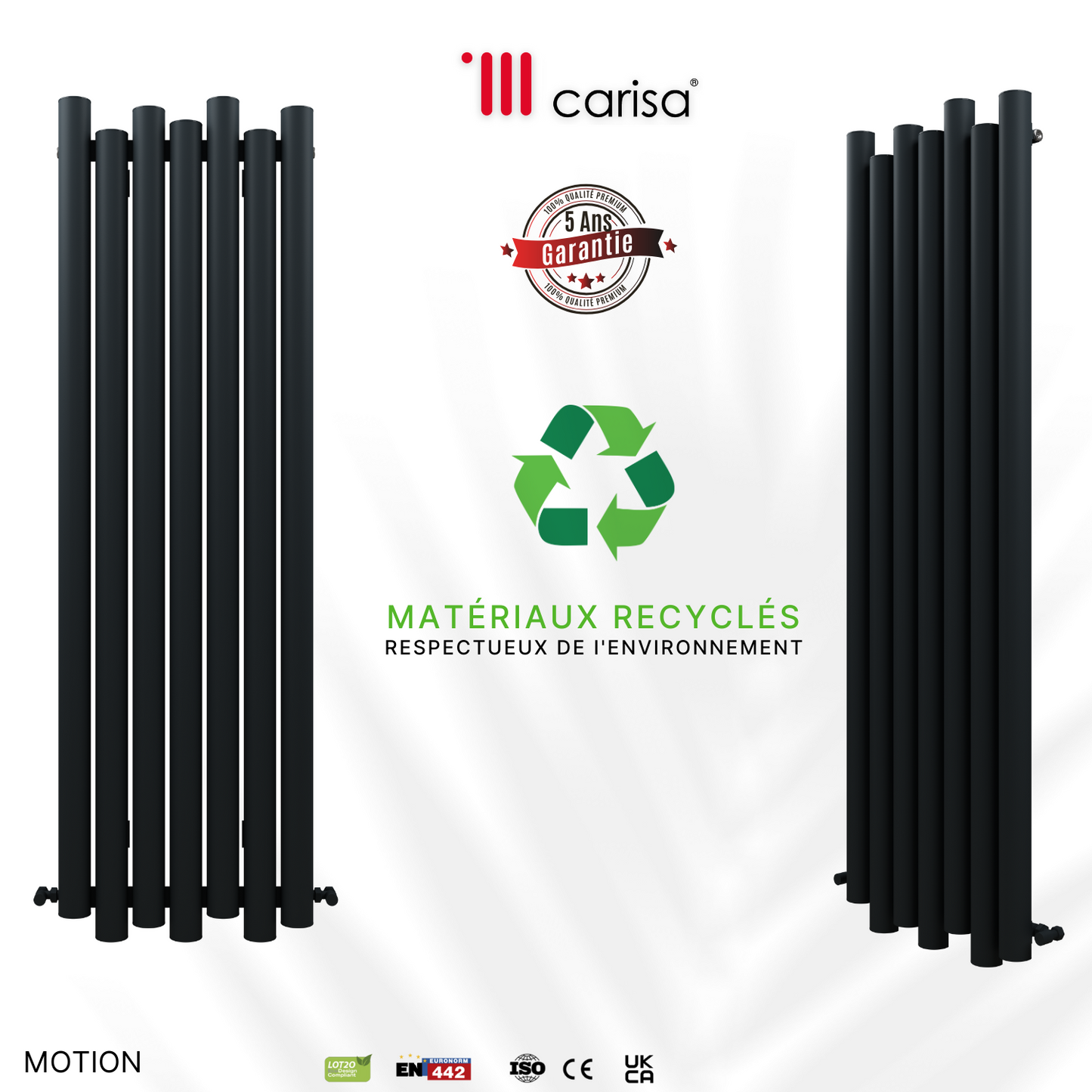 Carisa Motion Radiateur en Aluminium Horizontal Design Moderne Gris foncé