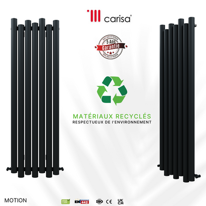 Carisa Motion Radiateur en Aluminium Horizontal Design Moderne Gris foncé