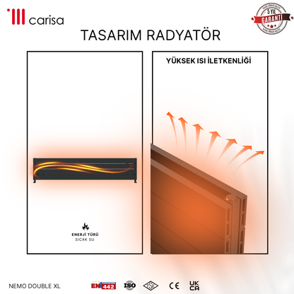 Carisa Nemo Double Xl Radiateur en Aluminium Horizontal Design Moderne Anthracite