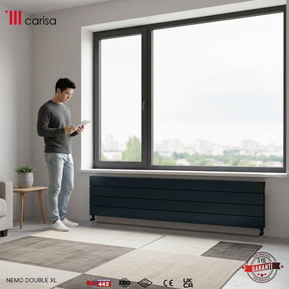 Carisa Nemo Double Xl Radiateur en Aluminium Horizontal Design Moderne Anthracite