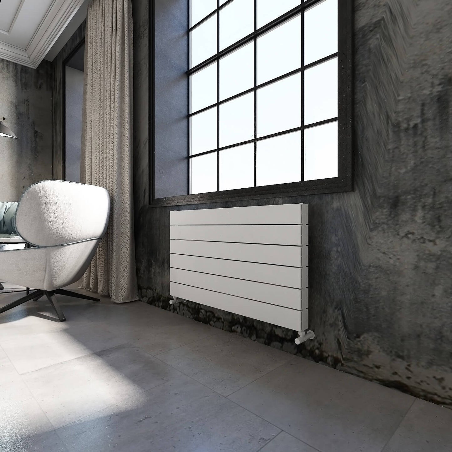 Carisa Nemo Double Xl Radiateur en Aluminium Horizontal Design Moderne Blanc