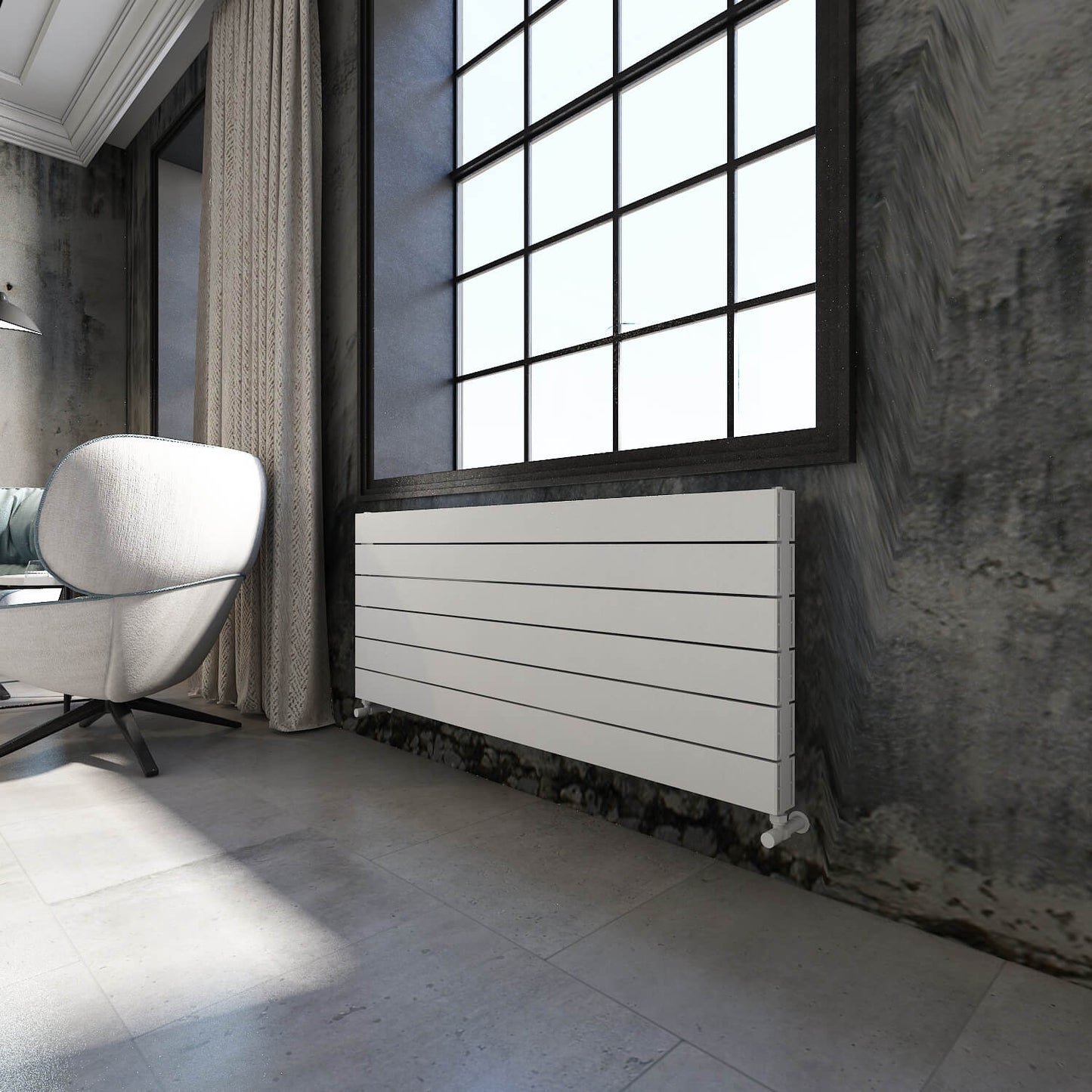 Carisa Nemo Double Xl Radiateur en Aluminium Horizontal Design Moderne Blanc