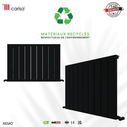Carisa Nemo Radiateur en Aluminium Horizontal Design Moderne Gris foncé