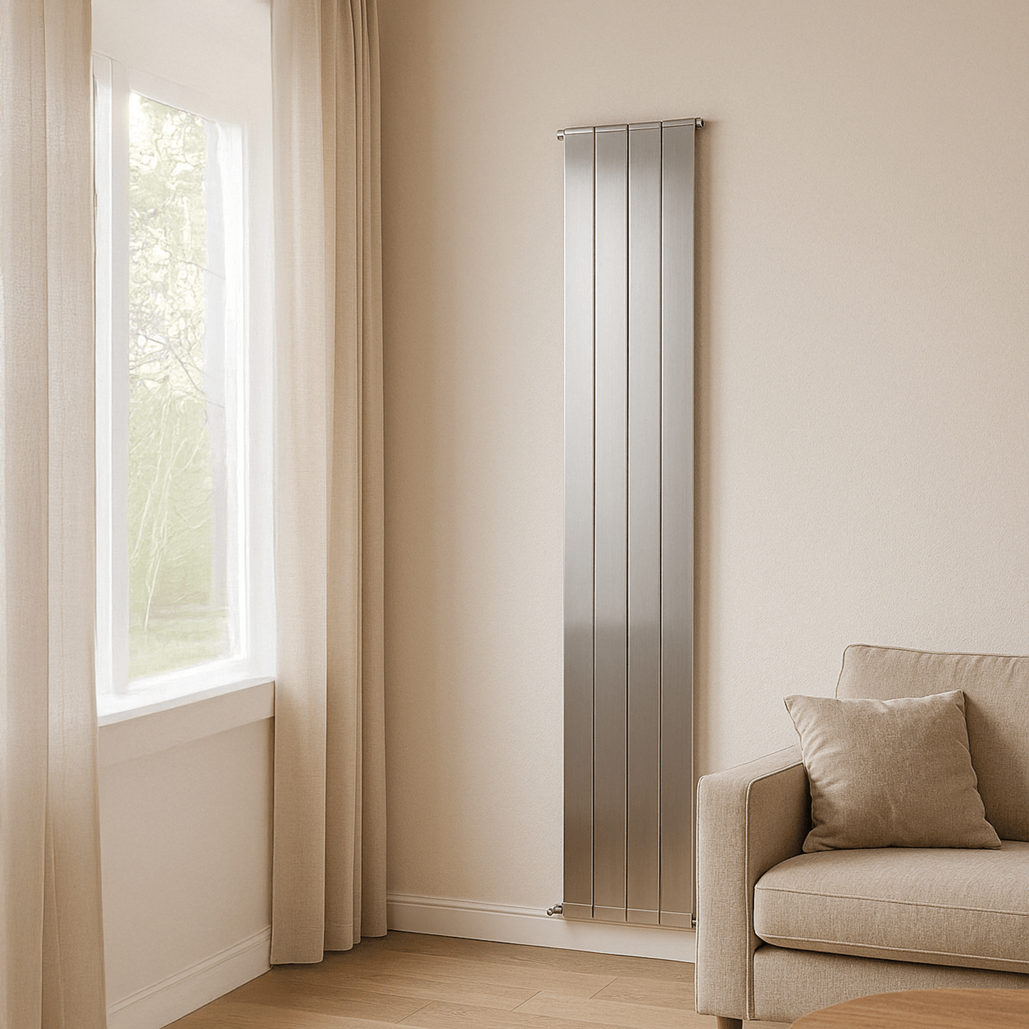 Carisa Nemo Radiateur en Aluminium Vertical Design Moderne Anodisé Poli