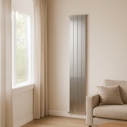 Carisa Nemo Radiateur en Aluminium Vertical Design Moderne Anodisé Poli