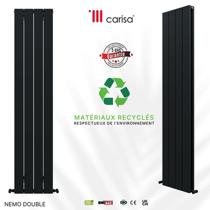 Carisa Nemo Radiateur en Aluminium Vertical Design Moderne Anthracite