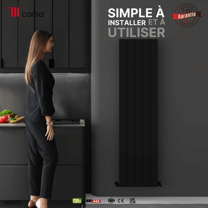 Carisa Nemo Radiateur en Aluminium Vertical Design Moderne Anthracite