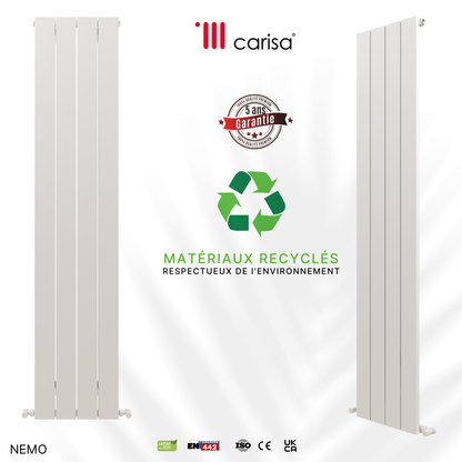 Carisa Nemo Radiateur en Aluminium Vertical Design Moderne Latte