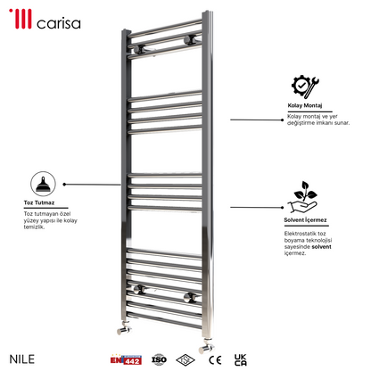 Carisa Nile Sèche-Serviettes en Acier Design Moderne Chromé