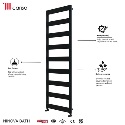 Carisa Ninova Bath Sèche-Serviettes en Aluminium Design Moderne Anthracite