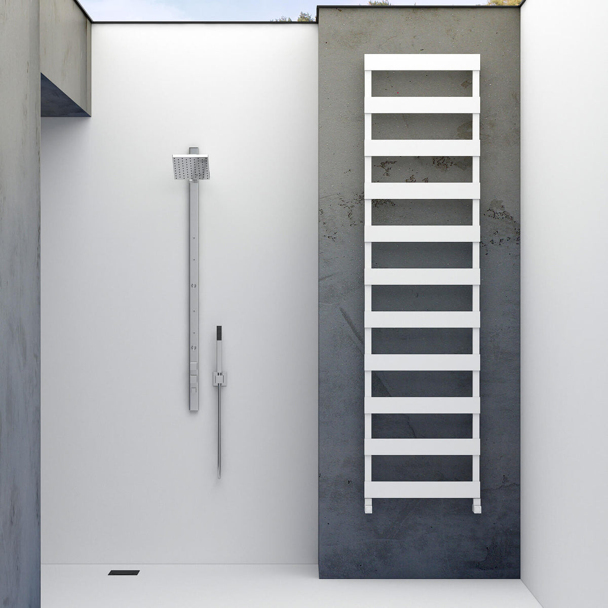 Carisa Ninova Bath Sèche-Serviettes en Aluminium Design Moderne Blanc