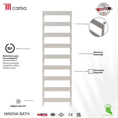 Carisa Ninova Bath Sèche-Serviettes en Aluminium Design Moderne Blanc