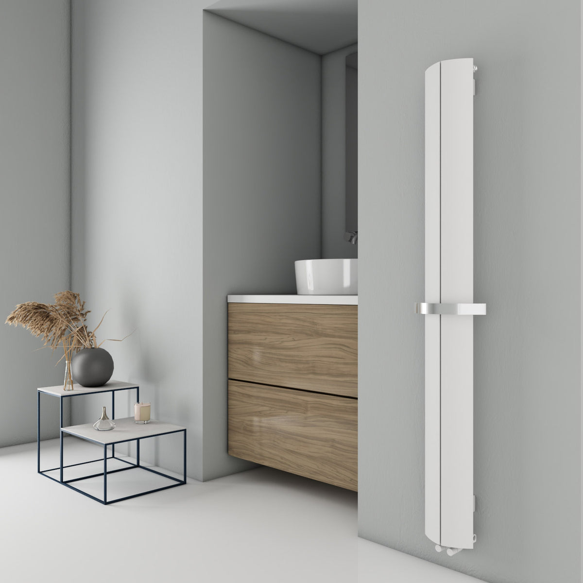 Carisa Nixie Bath Sèche-Serviettes en Aluminium Design Moderne Blanc