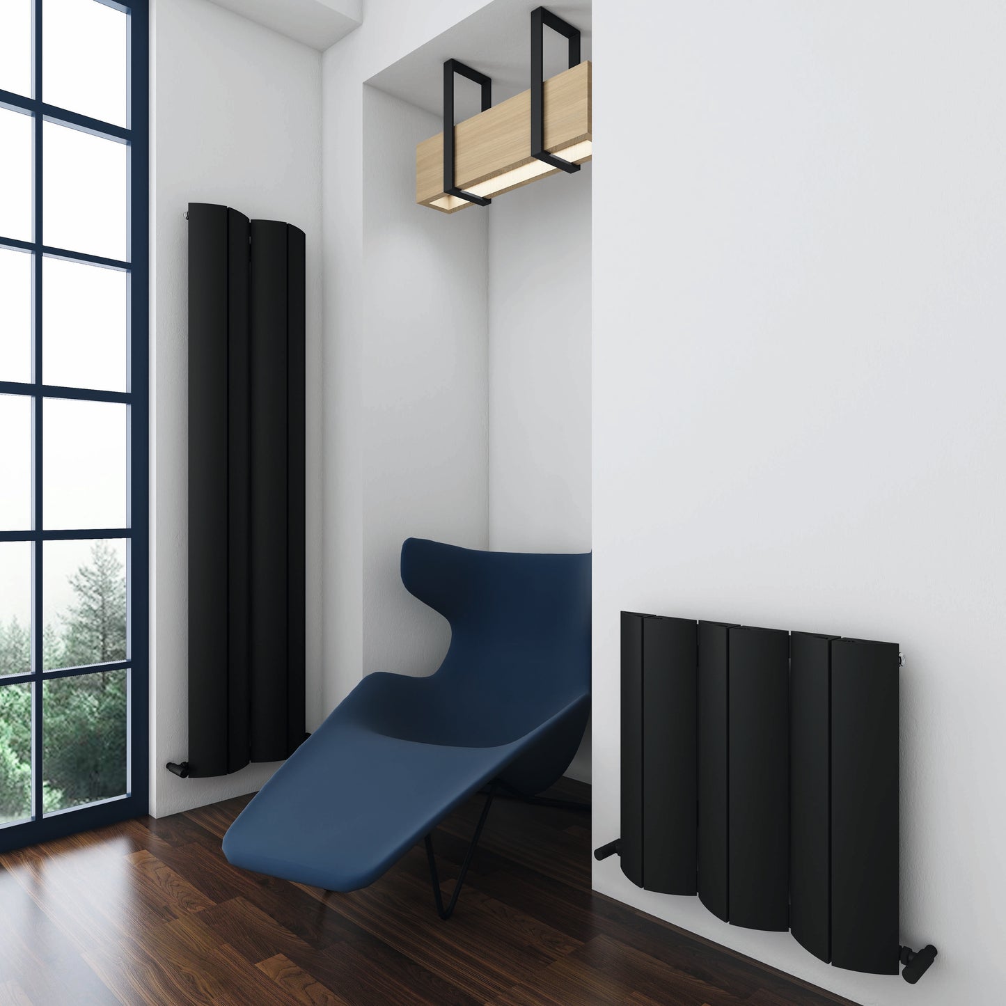 Carisa Nixie Radiateur en Aluminium Horizontal Design Moderne Noir