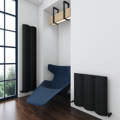Carisa Nixie Radiateur en Aluminium Horizontal Design Moderne Noir
