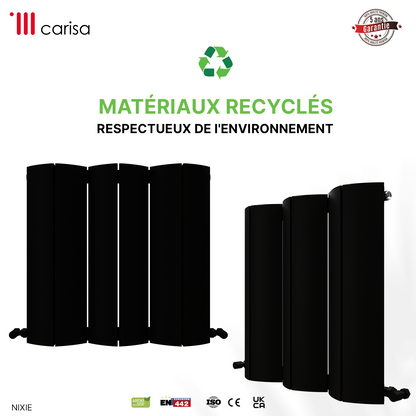 Carisa Nixie Radiateur en Aluminium Horizontal Design Moderne Noir