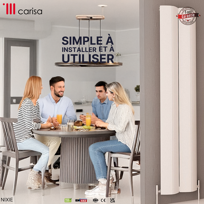 Carisa Nixie Radiateur en Aluminium Vertical Design Moderne Blanc