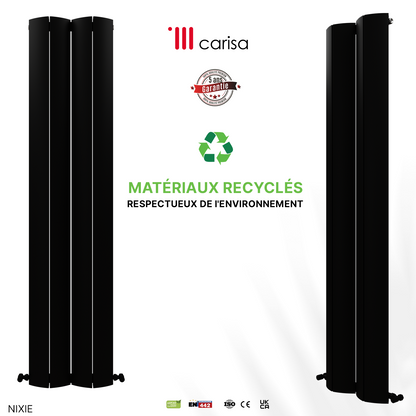 Carisa Nixie Radiateur en Aluminium Vertical Design Moderne Noir