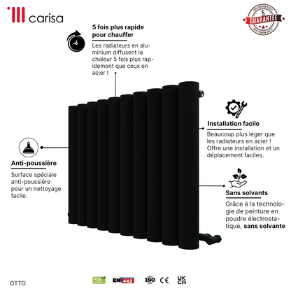 Carisa Otto Radiateur en Aluminium Horizontal Design Moderne Anthracite