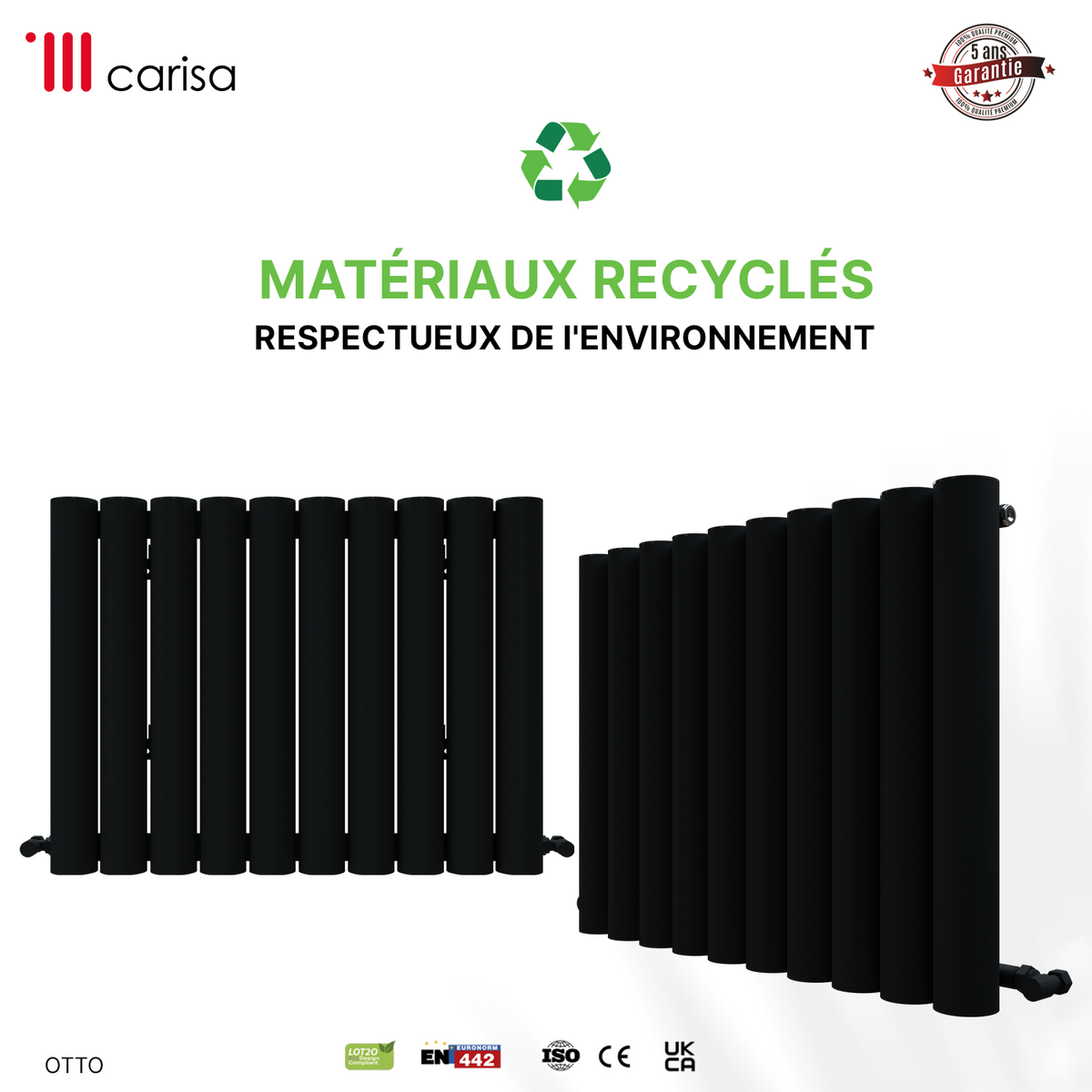 Carisa Otto Radiateur en Aluminium Horizontal Design Moderne Anthracite
