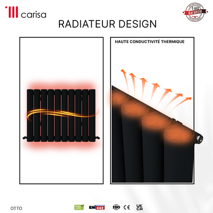Carisa Otto Radiateur en Aluminium Horizontal Design Moderne Anthracite