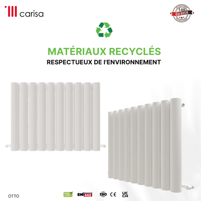 Carisa Otto Radiateur en Aluminium Horizontal Design Moderne Blanc