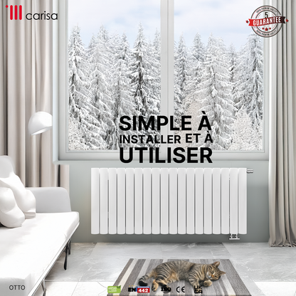 Carisa Otto Radiateur en Aluminium Horizontal Design Moderne Blanc