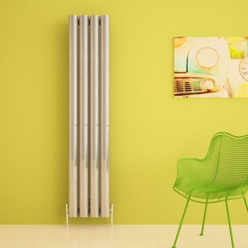 Carisa Otto Radiateur en Aluminium Vertical Design Moderne Anodisé Poli