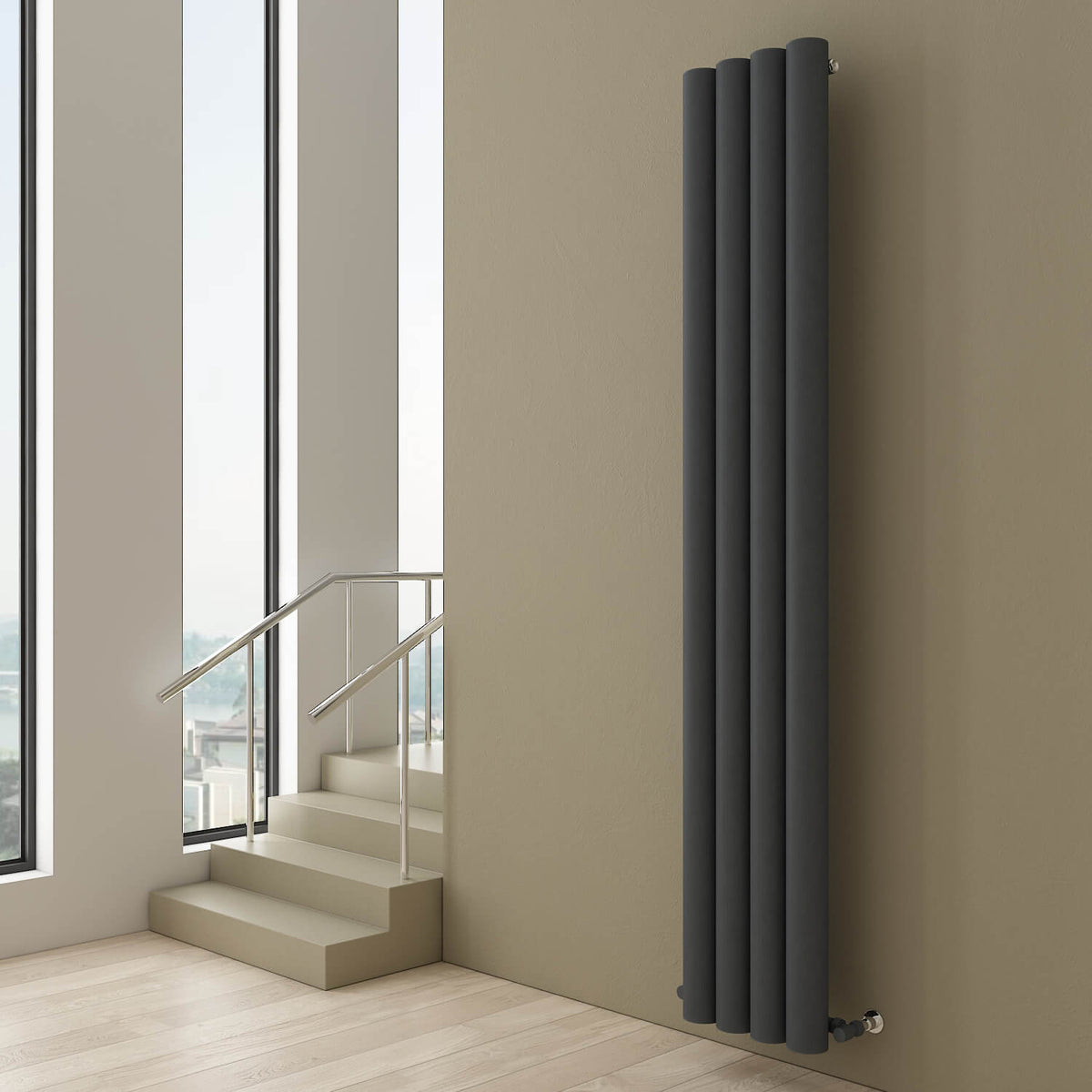Carisa Otto Radiateur en Aluminium Vertical Design Moderne Anthracite