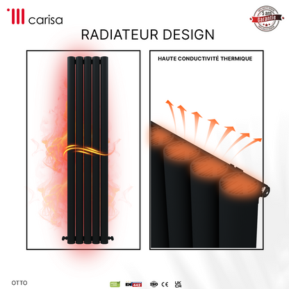 Carisa Otto Radiateur en Aluminium Vertical Design Moderne Anthracite