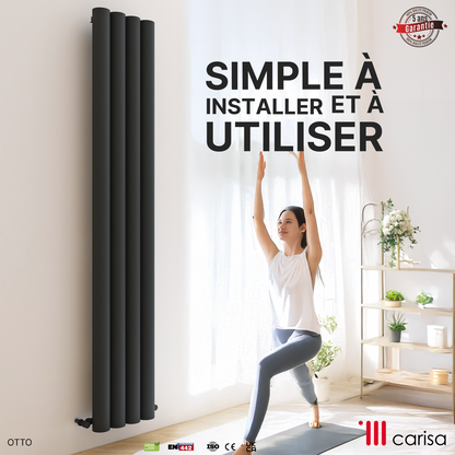 Carisa Otto Radiateur en Aluminium Vertical Design Moderne Anthracite