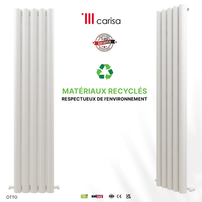 Carisa Otto Radiateur en Aluminium Vertical Design Moderne Blanc