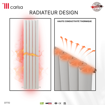Carisa Otto Radiateur en Aluminium Vertical Design Moderne Blanc