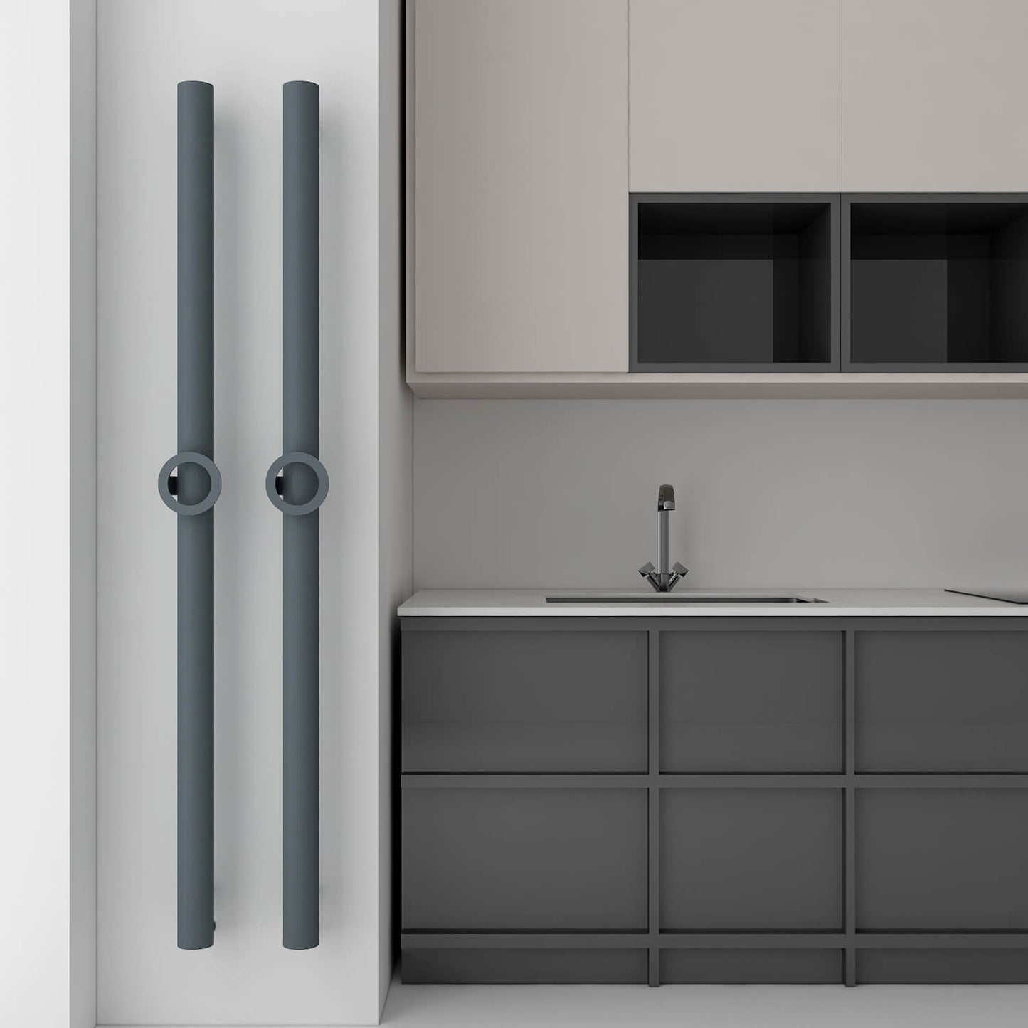 Carisa Otto Single Sèche-Serviette Électrique Design Moderne Anthracite