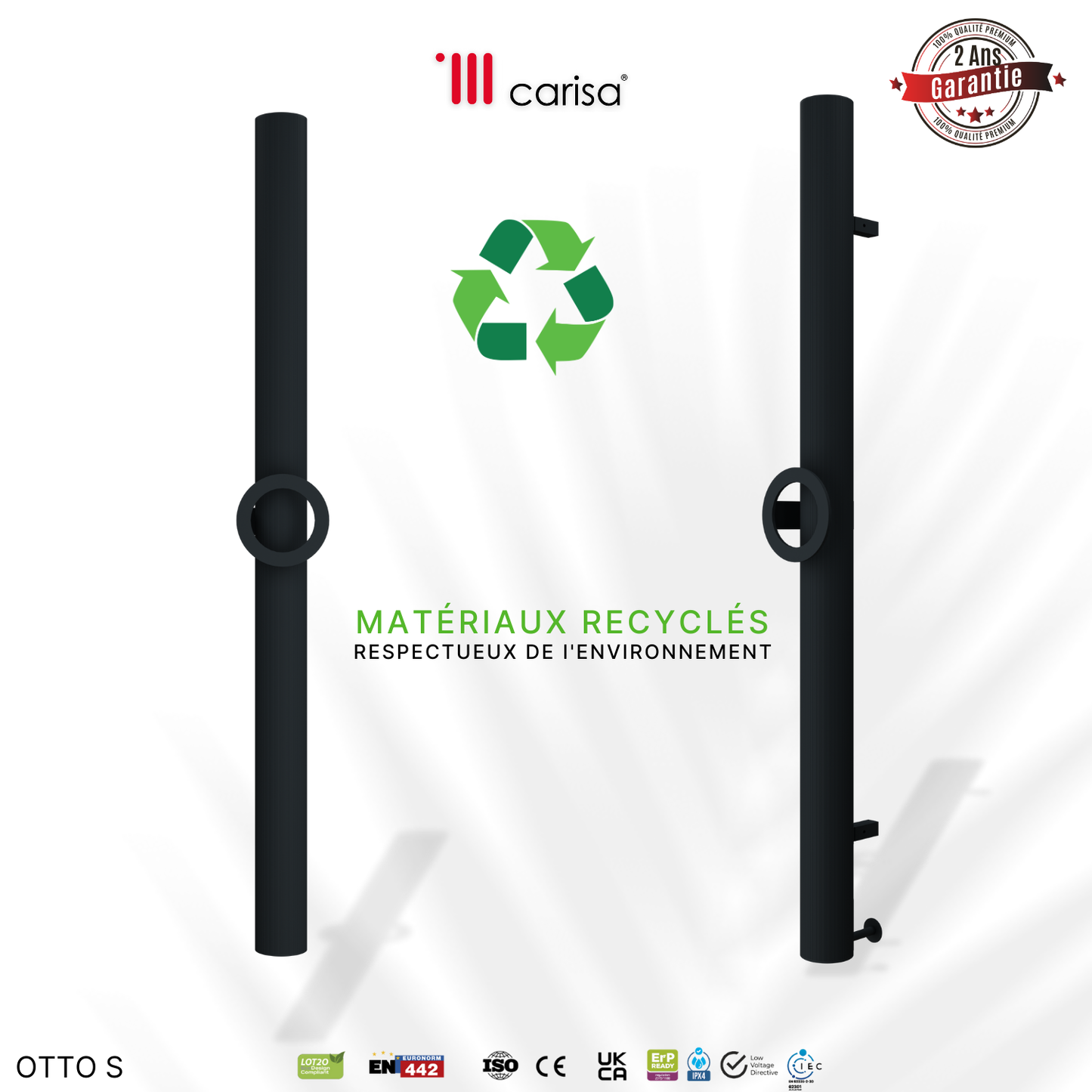 Carisa Otto Single Sèche-Serviette Électrique Design Moderne Anthracite