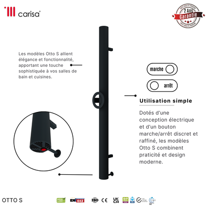 Carisa Otto Single Sèche-Serviette Électrique Design Moderne Anthracite