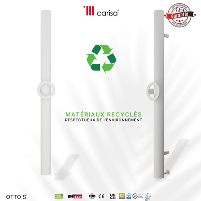 Carisa Otto Single Sèche-Serviette Électrique Design Moderne Blanc