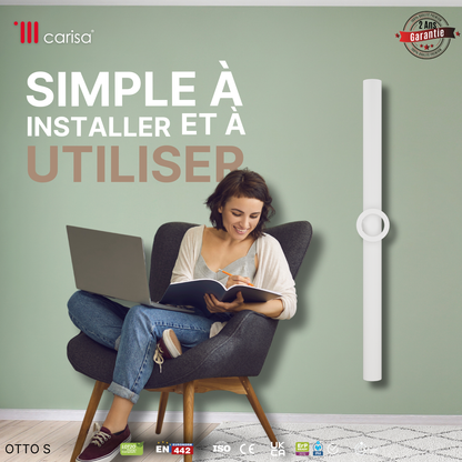 Carisa Otto Single Sèche-Serviette Électrique Design Moderne Blanc