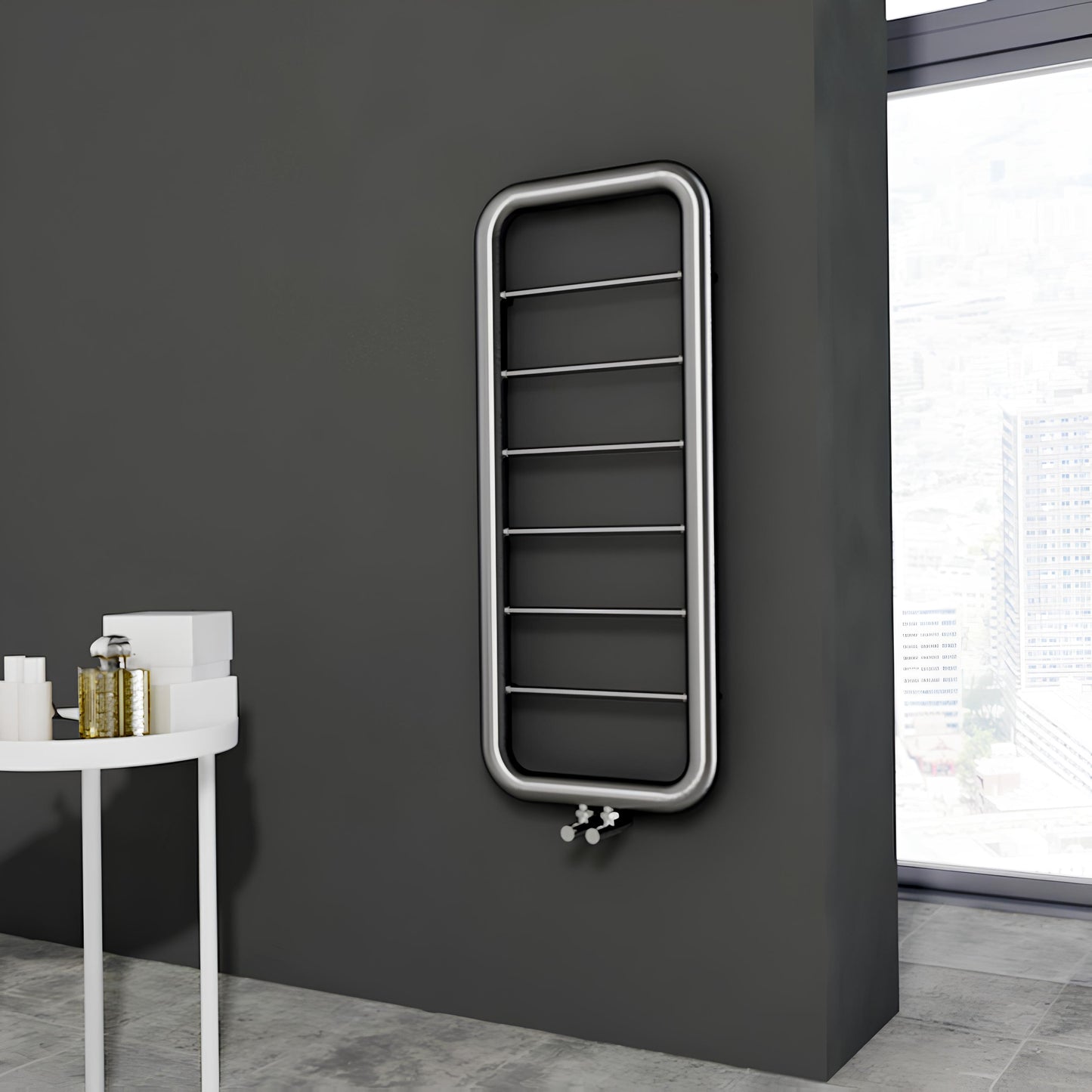 Carisa Paros Sèche-Serviettes en Acier Inoxydable Design Moderne Miroir Polisaj