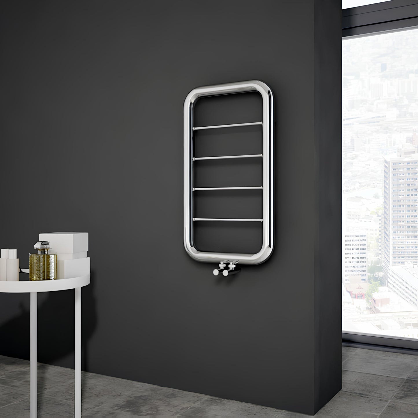 Carisa Paros Sèche-Serviettes en Acier Inoxydable Design Moderne Miroir Polisaj