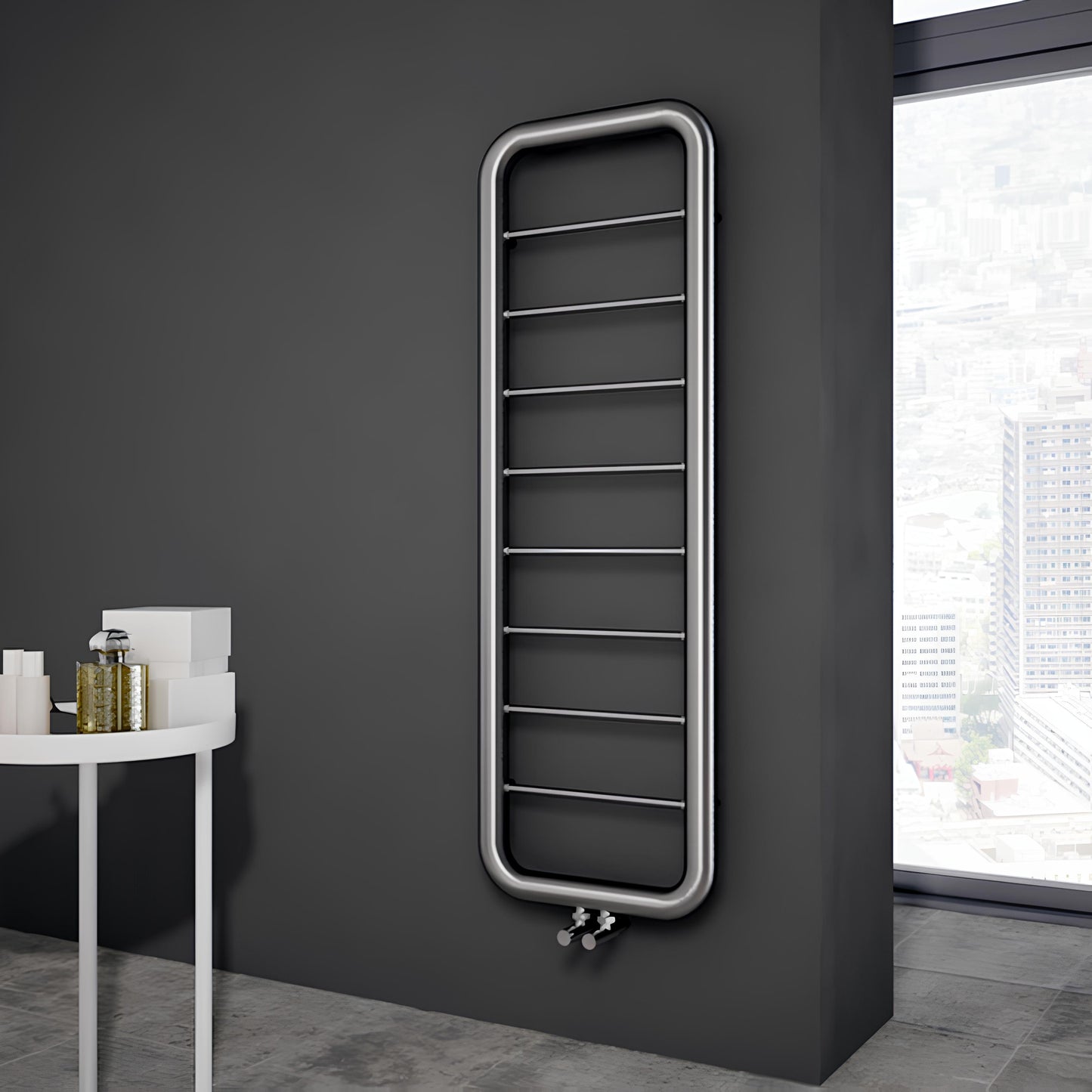 Carisa Paros Sèche-Serviettes en Acier Inoxydable Design Moderne Miroir Polisaj