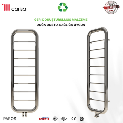 Carisa Paros Sèche-Serviettes en Acier Inoxydable Design Moderne Miroir Polisaj