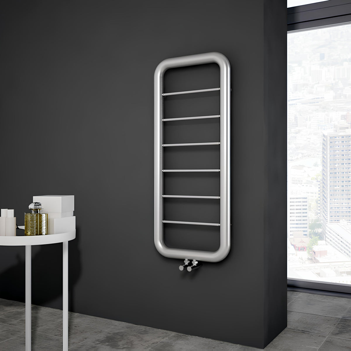 Carisa Paros Sèche-Serviettes en Acier Inoxydable Design Moderne Satiné Poli