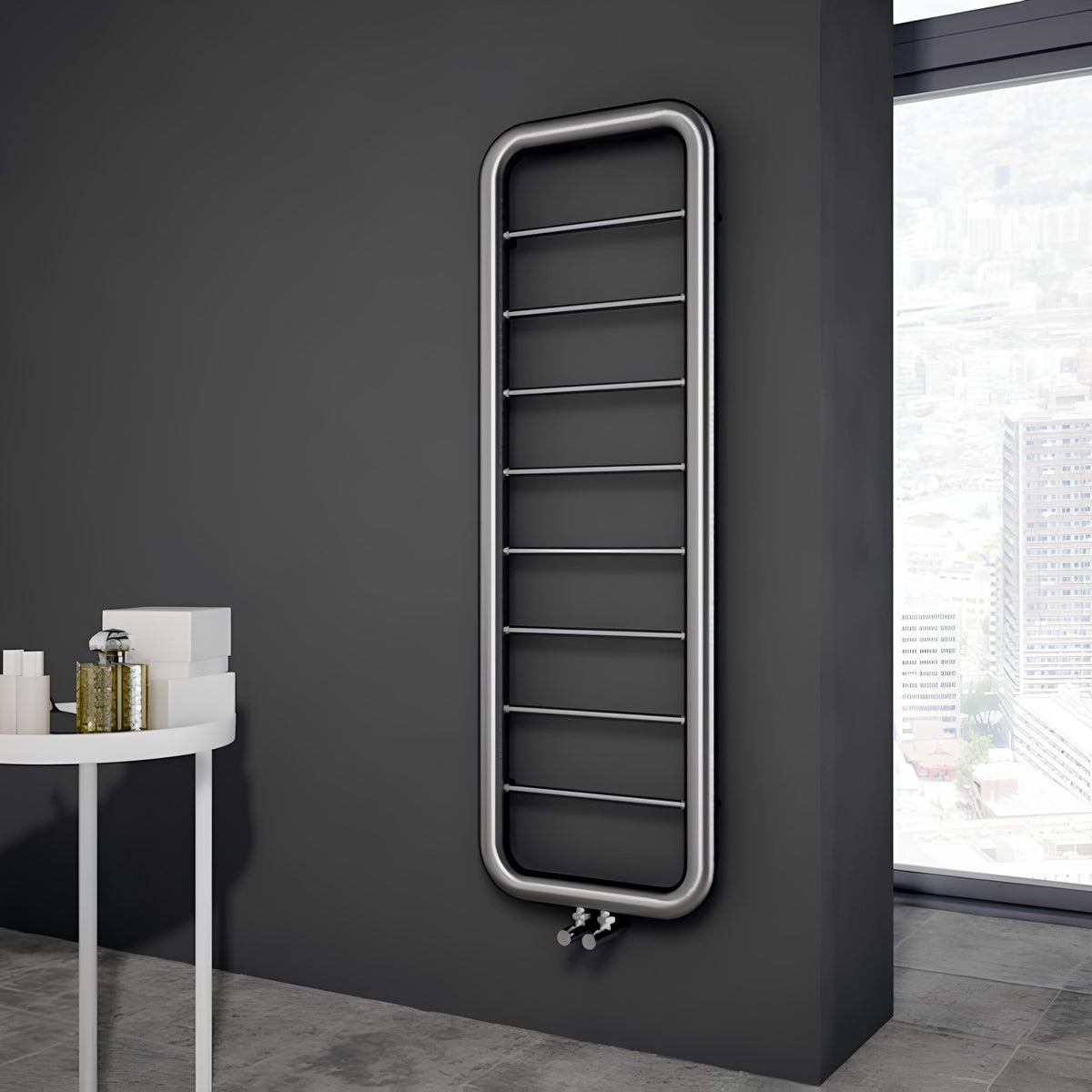 Carisa Paros Sèche-Serviettes en Acier Inoxydable Design Moderne Satiné Poli